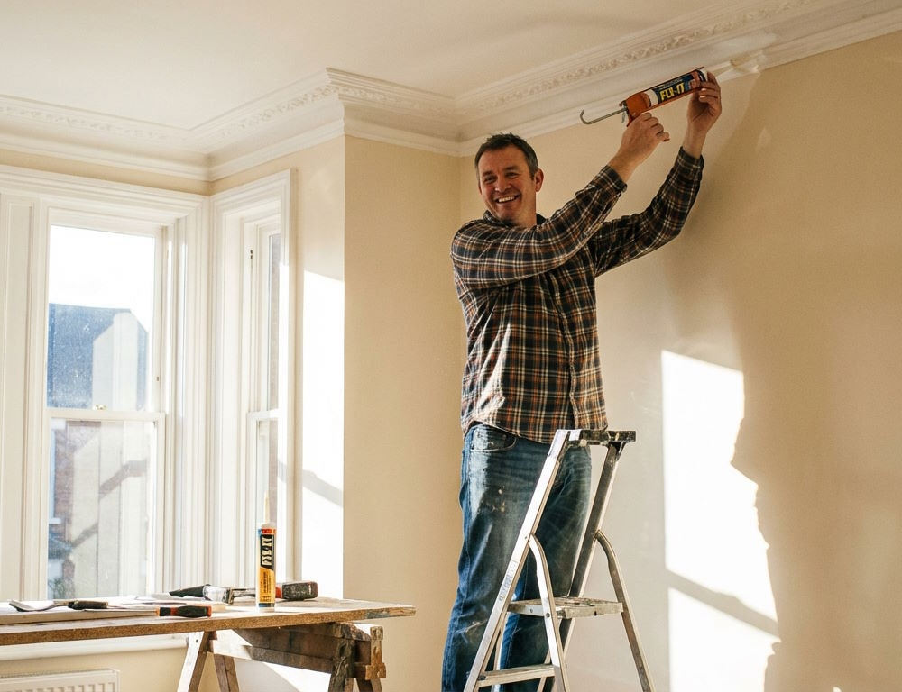 Jak przykleić listwy przysufitowe?